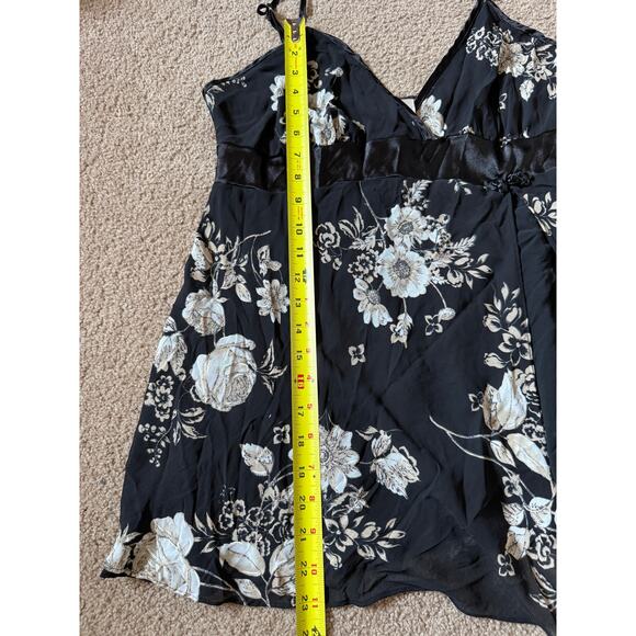 Vintage California Dynasty Y2K Babydoll Tank Top Floral Lingerie 90s Sleep - Picture 7 of 8